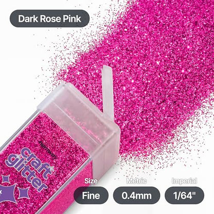Craft Glitter Shaker Dark Rose Pink 110g Fine (4.6 Ounce)