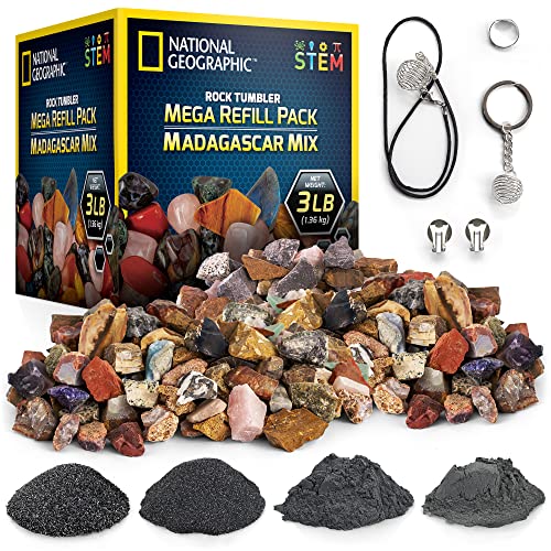 National Geographic Rock Tumbler Refill Kit with 3 Lbs. Madagascar Rocks