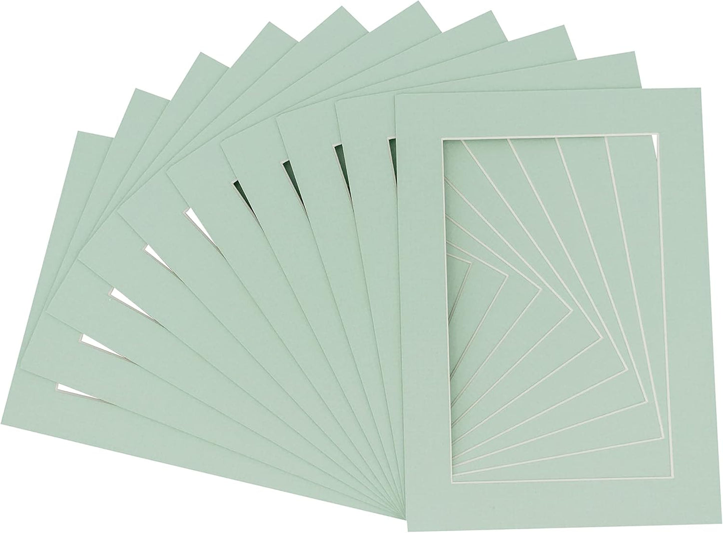 11x14 Mat for 8.5x11 Photo - Precut Honeydew Green Picture Matboard for Frames 11 x 14 Inches - Bevel Cut to Display Art 8.5 x 11 Inches - Acid Free Pack of 25 MATS with Backing Boards & Clear Bags
