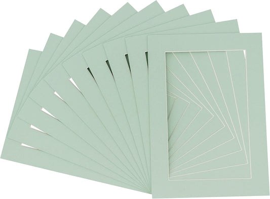 11x14 Mat for 8.5x11 Photo - Precut Honeydew Green Picture Matboard for Frames 11 x 14 Inches - Bevel Cut to Display Art 8.5 x 11 Inches - Acid Free Pack of 25 MATS with Backing Boards & Clear Bags