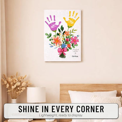 MIKAYENUS Happy Mother's Day Handprint Craft - First Mother's Day Craft Gifts From Kid To Mom - Hand Frint Crafts & Arts - DIY Flowers Handprint Gifts For Grandparents, Mom From Kid, Son, Daughter
