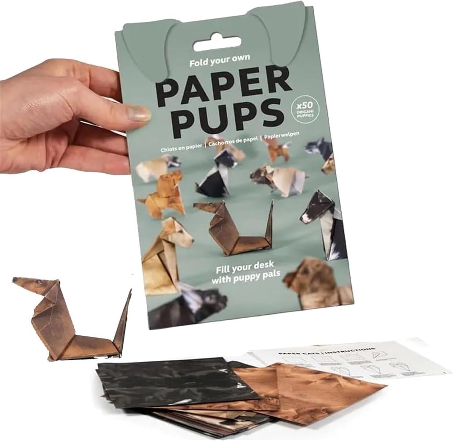 DIY Paper Cats Kit, Cute Kitten Origami Papercraft Kit, 50 Sheets DIY Origami Paper to Fold Cute Cat / Dog / Dinosaur Figures for Teens & Adults, Desk Decoration & Gift for Cat Lovers - Crafty Corner