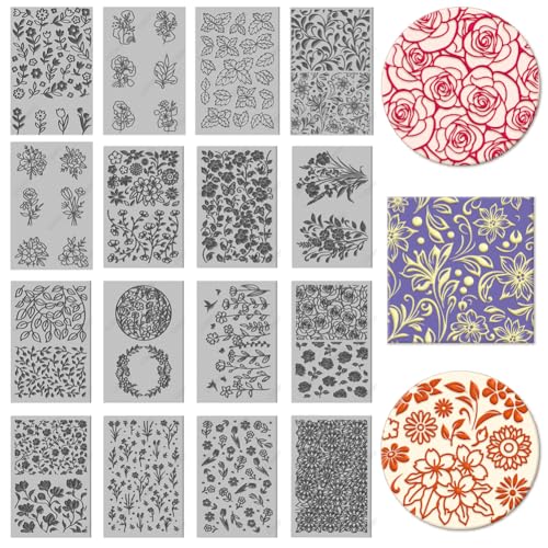 16 Sheets 16 Styles Plants Butterflies Wildflowers Polymer Clay Texture Mat Modeling Pattern Pad Leaves Flowers Texture Sheets for Polymer Clay Making Earrings Jewelry Tools