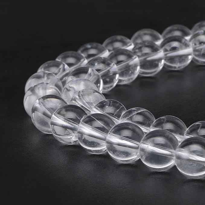 90pcs Adabele Natural Grade A Clear Crystal White Quartz Healing Gemstone 8mm Round Loose Beads Gem Stone Spacer for DIY Craft Jewelry Making GE1-8