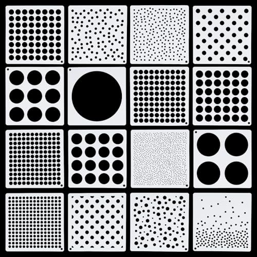 16 Pcs Circle Stencils for Drawing (16 Count)