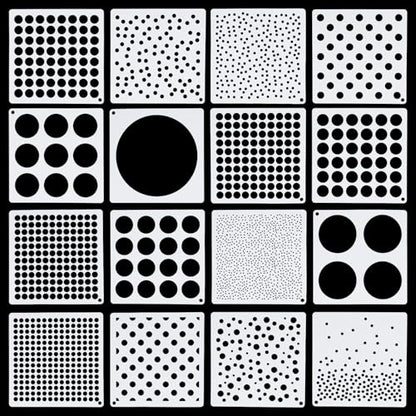16 Pcs Circle Stencils for Drawing (16 Count)