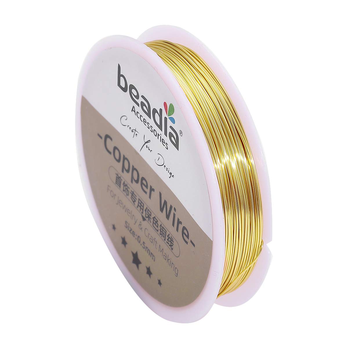 Gold Copper Wire 0.5mm Bead Cord for Bracelet Necklace Charm Beading Jewelry Making 22yard - Crafty Corner