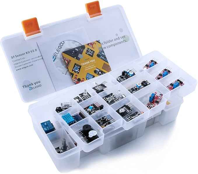 ELEGOO Upgraded 37 in 1 Sensor Modules Kit with Tutorial Compatible with R3 MEGA 2560 Nano