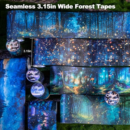 Night Forest Seamless Washi Tape Scrapbook Kit (7 Count)