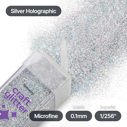 Craft Glitter Shaker Silver Holographic 130g Microfine (4.6 Ounce)