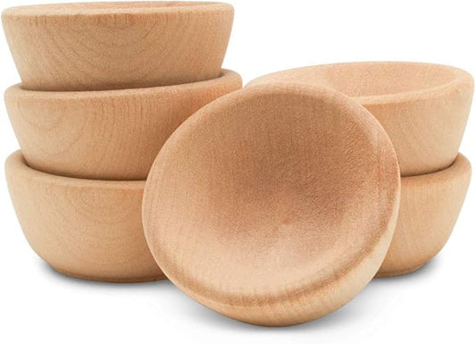 Woodpeckers Wooden Craft Bowls Unfinished 2-1/2 inch Set of 12, for Crafts, Sorting, & Artisan Boards | Spice/Nuts/Condiment Bowls