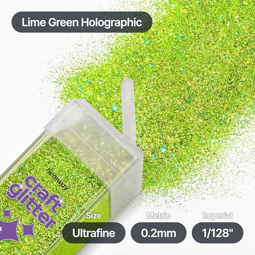Craft Glitter Shaker Lime Green Holographic 110g Ultrafine (4.5 Ounce)