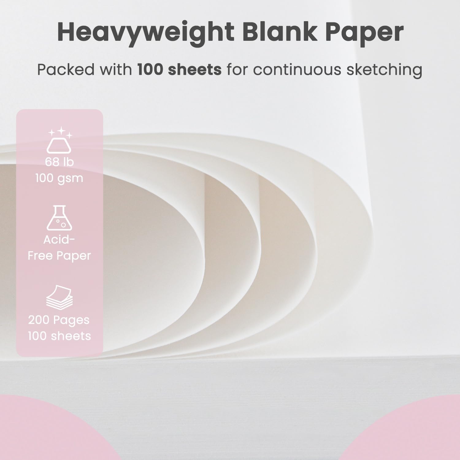 9"x12" Sketchbook Pink, 1 Pack-100 Sheets Cute Sketchbook for Girls, 68lb/100gsm Pink Sketch Book for Kids, Spiral Drawing Pad for Kid, Art Supplies for Kids 9-12 Girls. - Crafty Corner