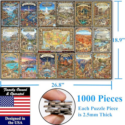 America the Beautiful 1000 Pieces Large Format Jigsaw Puzzle