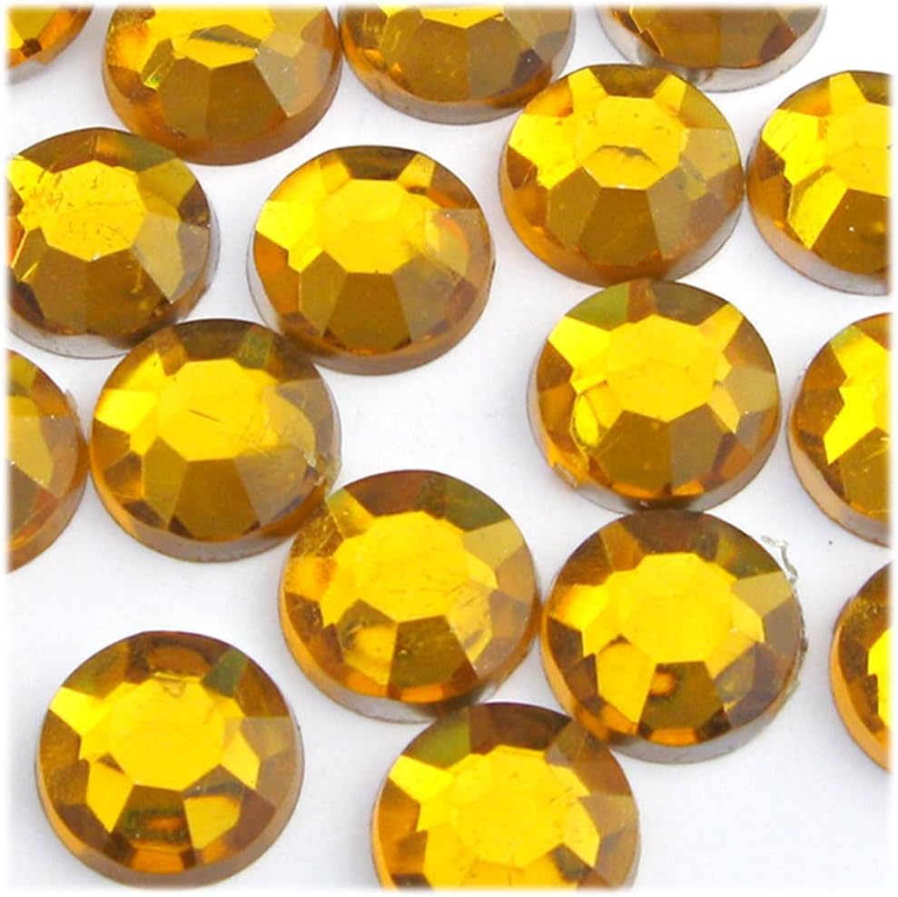 The Crafts Outlet 72pc Rhinestones Round 20mm - Flatback Golden Yellow - Crafty Corner