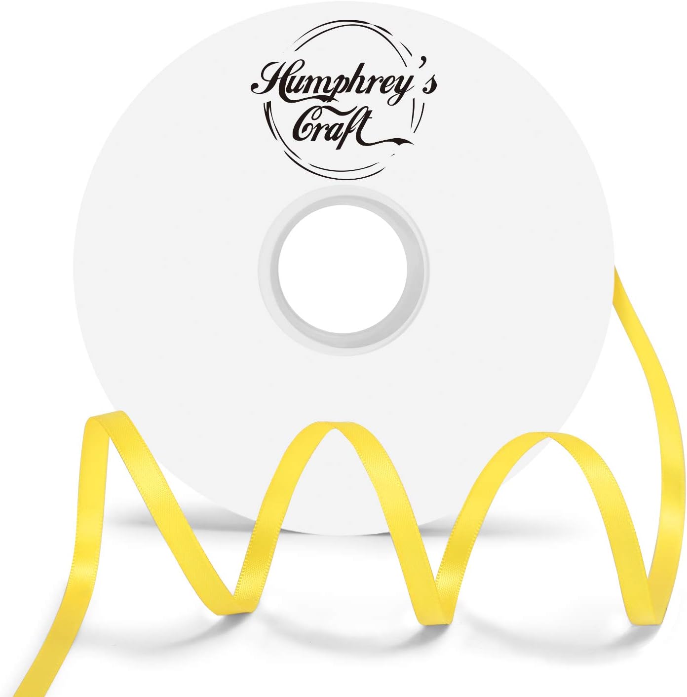 Humphrey's Craft 1/4 Inch Daffodil Yellow Double Faced Satin Ribbon - 50 Yards Variety of Color for Crafts Gift Wrapping Bows Bouquet Decoration Sewing Christmas Tree Wedding Invitations. - Crafty Corner