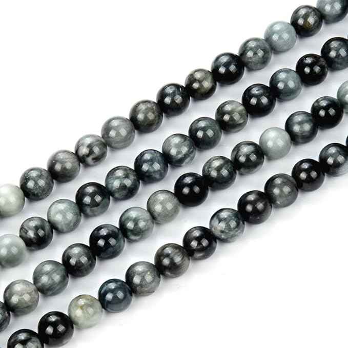 70pcs Adabele Natural Eagle Hawk's Eye Quartz Healing Gemstone 10mm Round Loose Beads Gem Stone Spacer for DIY Craft Jewelry Making GE4-10