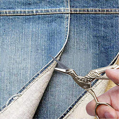 4PCS Vintage Stork Shape Sewing Scissors Stainless Steel Scissors (2 Count)