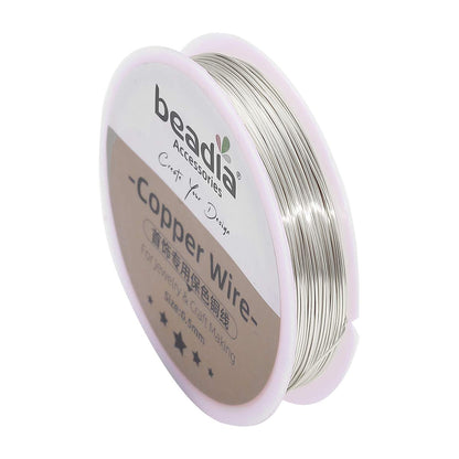 Silver Copper Wire 0.5mm Bead Cord for Bracelet Necklace Charm Beading Jewelry Making 22yard - Crafty Corner