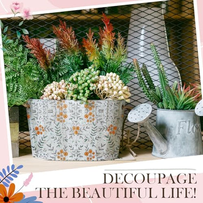20 Pack Decoupage Napkins Floral Cocktail Decorative Paper Napkins (20 Count)