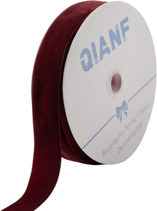 Velvet Ribbon, 1 1/2-Inch by 25-Yard Spool (Burgundy) - Crafty Corner