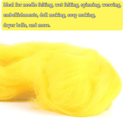 Wool Roving Bulk - 8.82oz Super Wool Chunky Yarn, Wool Roving Top for Needle Felting, Soft Felting Wool Supplies for Hand Spinning, Blending, Weaving and DIY Craft