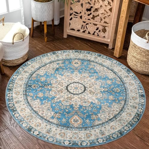 Felice Oriental Floral Medallion Round Rug