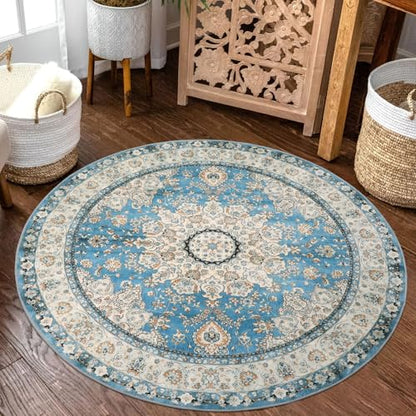 Felice Oriental Floral Medallion Round Rug