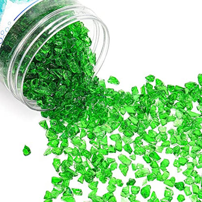 Dark Green Crushed Glass for Resin Art & Crafts (24 Ounce)
