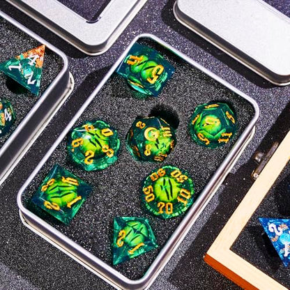 The Moon&Dragon Eye Liquid Core DND Dice Set