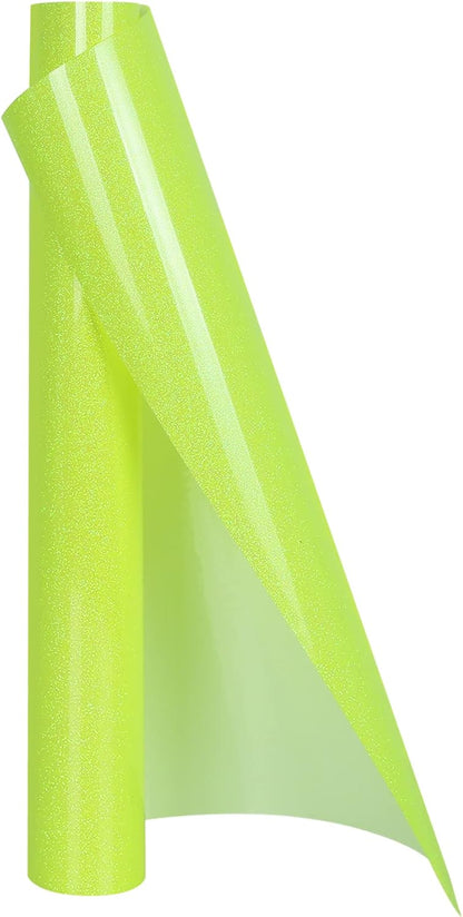 TORC Yellow Glitter HTV Heat Transfer Vinyl Roll 12 inch x 5 ft Iron on Vinyl for T Shirts Crafts