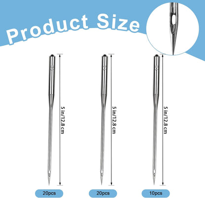 50PCS Universal Sewing Machine Needles - Sizes 80/12 90/14 100/16 Sewing Machine Needle for Fabric Canvas Leather Embroidery Jeans