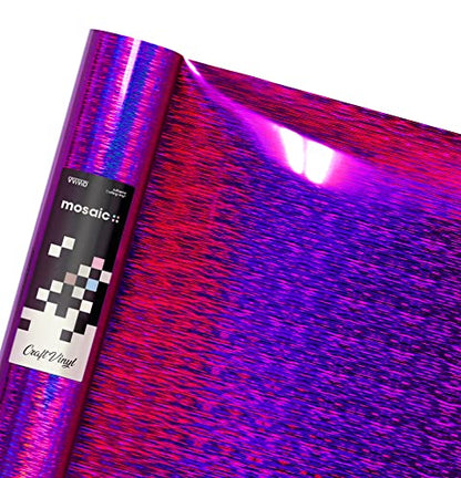 Mosaic+ Purple Brushed Holographic 1ft x 5ft Crafting Vinyl Crinkle