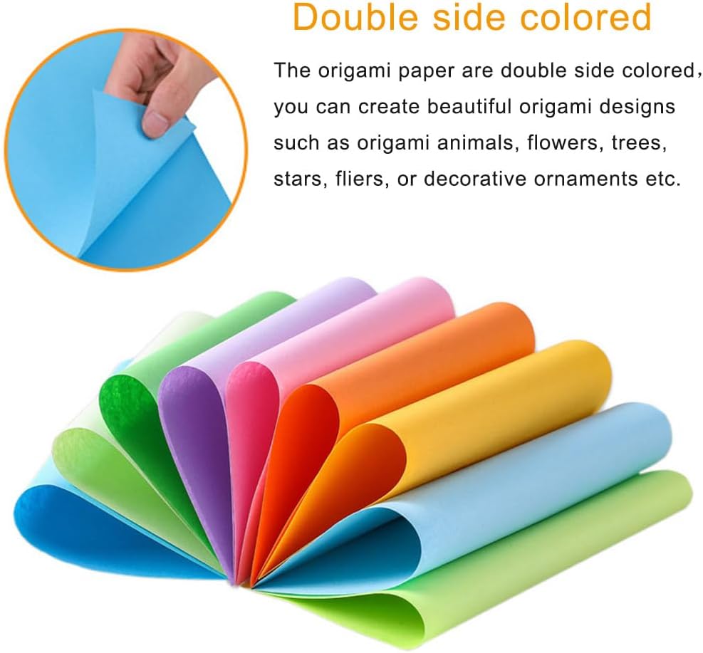 A4 Origami Paper Orange 100 Sheets, 8.27×11.7 inch Double Sided Color Easy Fold Big Origami Paper A4 Colored Copy Papers Thin 70gsm for Beginners, DIY handwork Art and Craft Projects (210 x 297 mm) - Crafty Corner