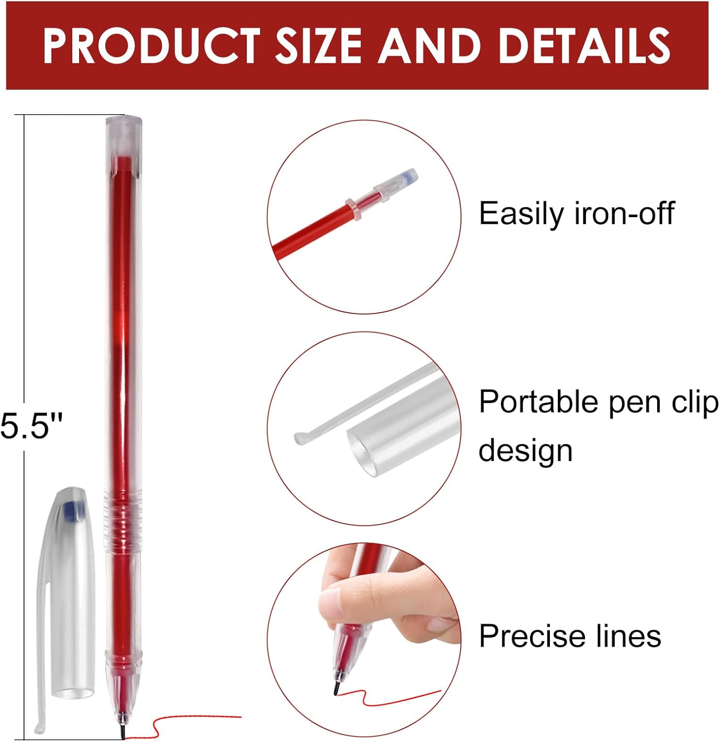 24pcs Heat Erasable Pens for Fabric, Assorted Colors, Fabric Pens for Sewing Erasable for Quilting Sewing DIY Dressmaking Fabrics Tailors Chalk - Crafty Corner