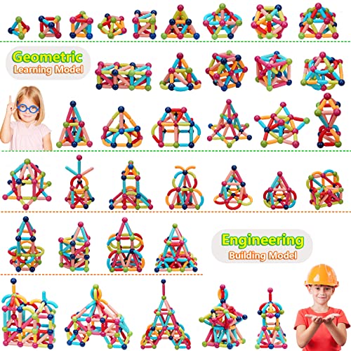 Magnetic Building Blocks STEM for Kids (110 Count)