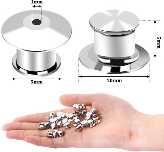 DECYOOL 100PCS Metal Locking Pin Backs, Pin Keepers Clasp Pin Backs Locking Buckles for Brooch DIY Crafts Badges Enamel Lapel Needles Pin Lock