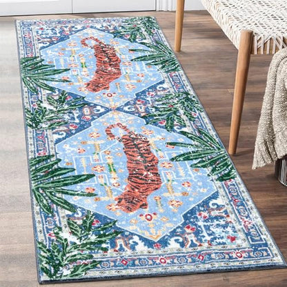 Oriental Tropical Hallway Runner Rug 2x8 Washable