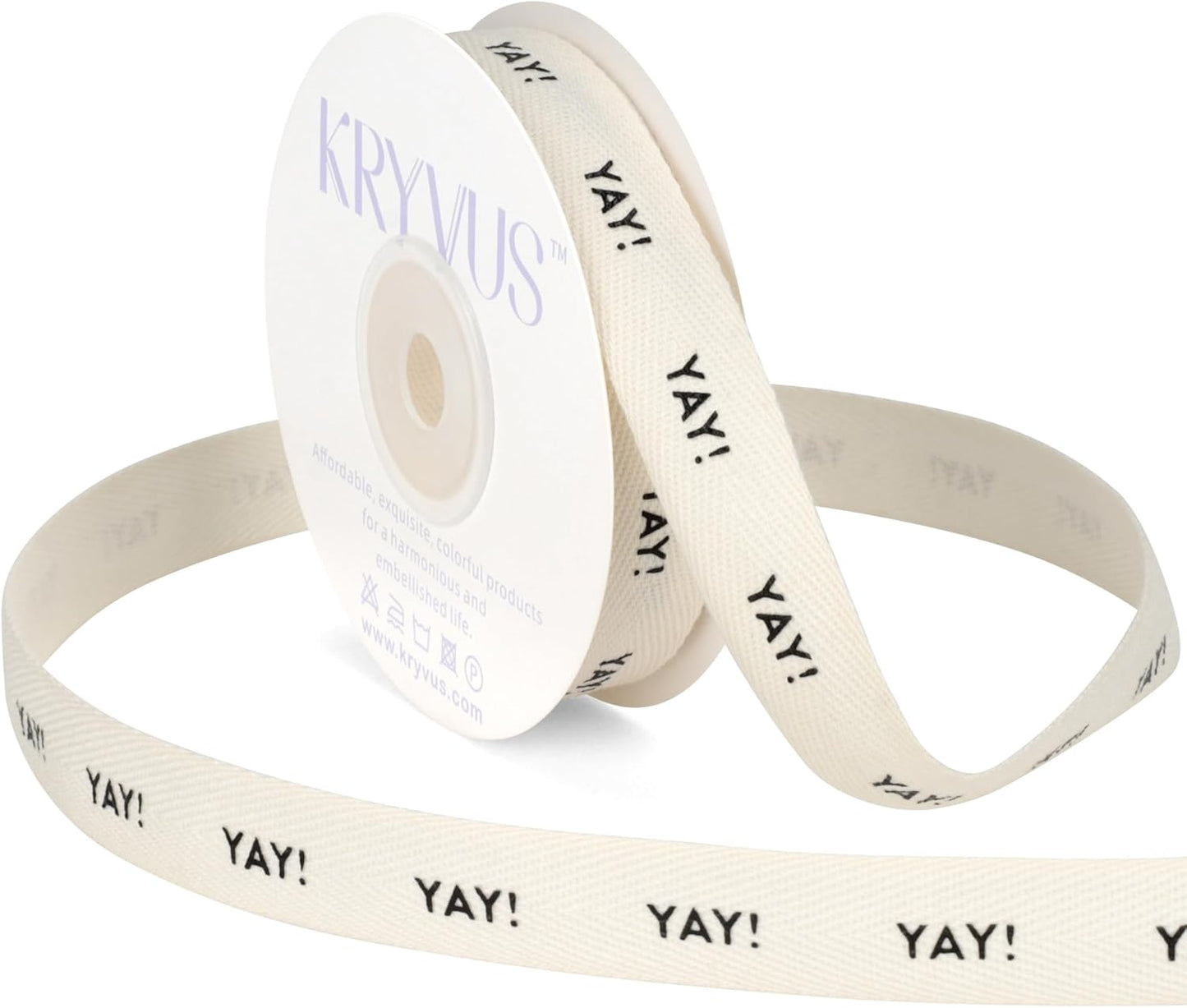 Yay! Ribbon - 5/8 Inch x 12 Yards Natural Twill Tape Ribbon, Cotton Herringbone Ribbons for Gift Wrapping, Birthdays, Weddings, Christmas, Anniversaries, Valentine's Day, Mother's Day - Crafty Corner