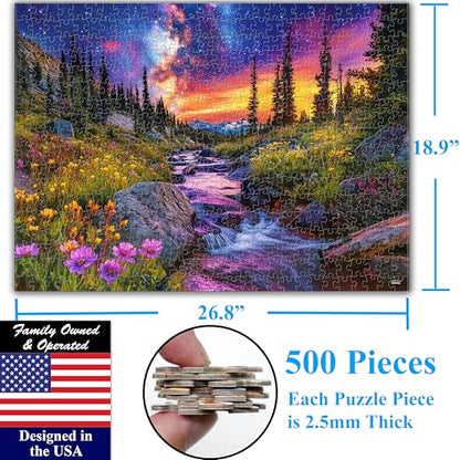 Starry Mountain River 500 Pieces Large Format Jigsaw Puzzle