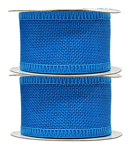 2 Inch Wide Sky Blue Burlap Ribbon for Crafts (60 Foot)