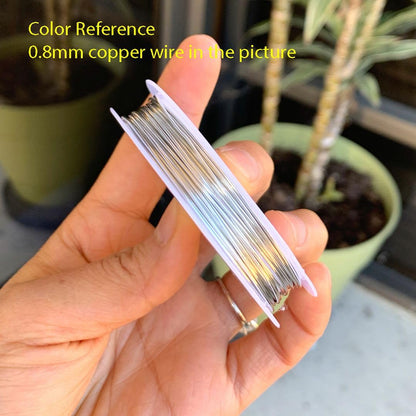 Adabele 147 Feet Premium Tarnish Resistant Round Jewelry Wire Copper Beading Wire Spool Bulk (0.5mm/24 Gauge) Sterling Silver Plated for DIY Craft Jewelry Making BF285-5