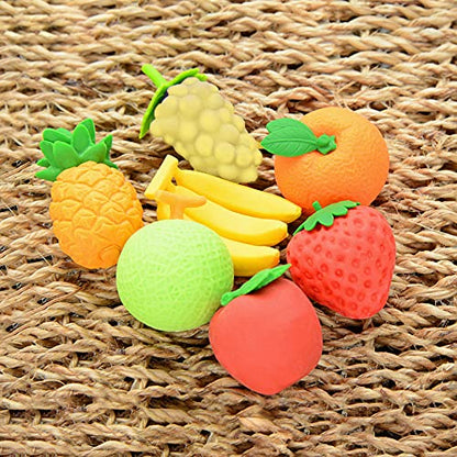 72 Pcs Assorted Fruit Pencil Erasers Toy Set (72 Count)