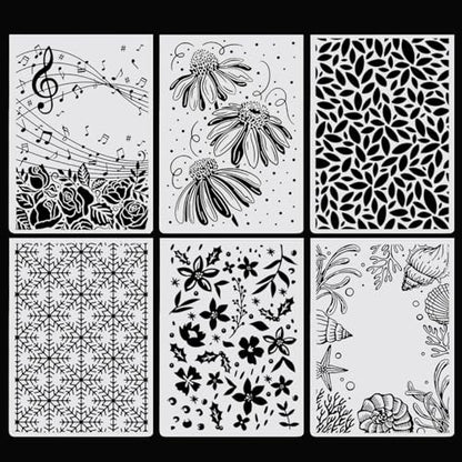 6Pcs Plastic Embossing Folders for Card Making Embossing Machine Template Mold Paper Card Embossing Stencil Flower Leaf Embossing Folder for Scrapbook Photo Album DIY Craft Decoration