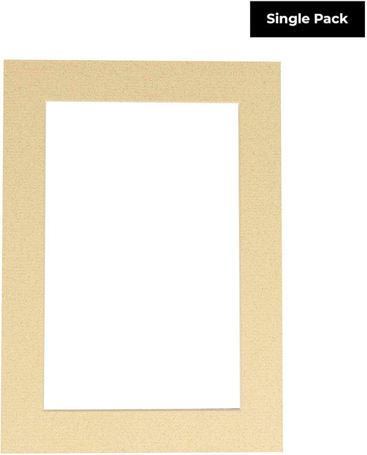 11x14 Mat for 8.5x11 Photo - Precut Tan Picture Matboard for Frames Measuring 11 x 14 Inches - Bevel Cut to Display Art Measuring 8.5 x 11 Inches - Acid Free ONE MAT with Backing Board & Clear Bag