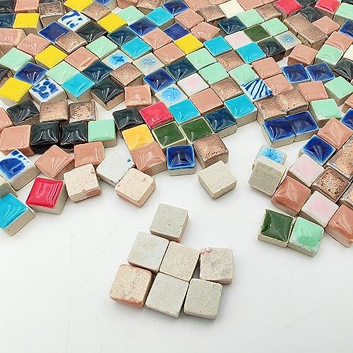 500g 1.1lb Random Color Irregular Ceramics Mosaic Tiles (16 Ounce)