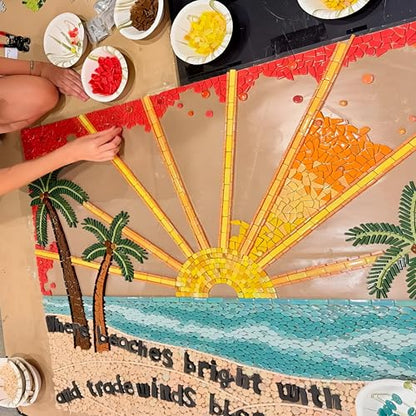 Blue Glass Mosaic Tiles for Crafts Bulk (7.05 Ounce)