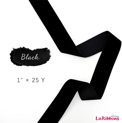 LaRibbons Thin Velvet Ribbon 1 Inch x 25 Yards, Black Velvet Ribbon for Christmas Tree, Gift Wrapping, Wreath Bow, Outdoor Decoration - Crafty Corner
