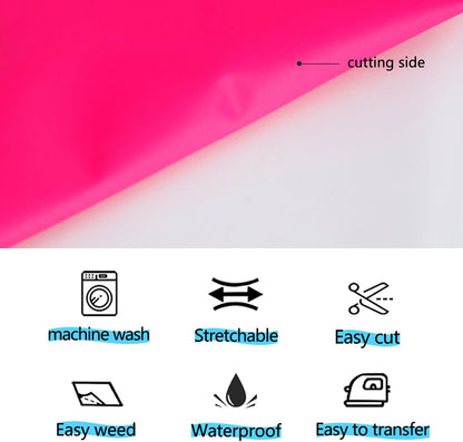 guangyintong Glow in The Dark Heat Transfer Vinyl HTV Rolls, 12" x 8ft Luminous Pink Iron on Vinyl for T-Shirts Costumes, PU Elastic HTV Vinyl for All Cutter Machines Easy to Cut & Weed