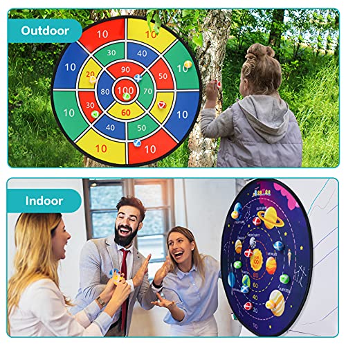 2 Pack 29" Large Dart Board Game Set with 20 Sticky Balls (2 Count)